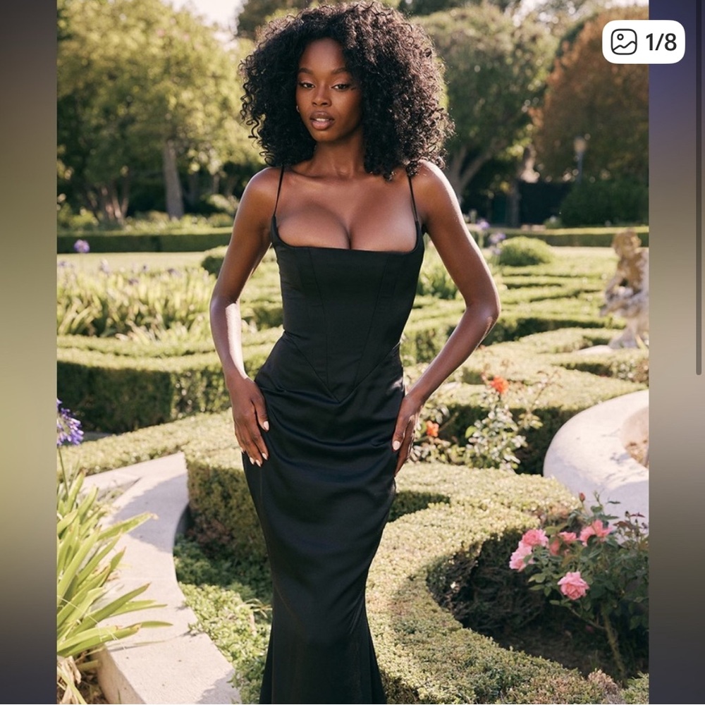 House of CB Black Maxi Dress with Slim Straps